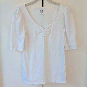 Gap Featherweight Ruched White T-shirt